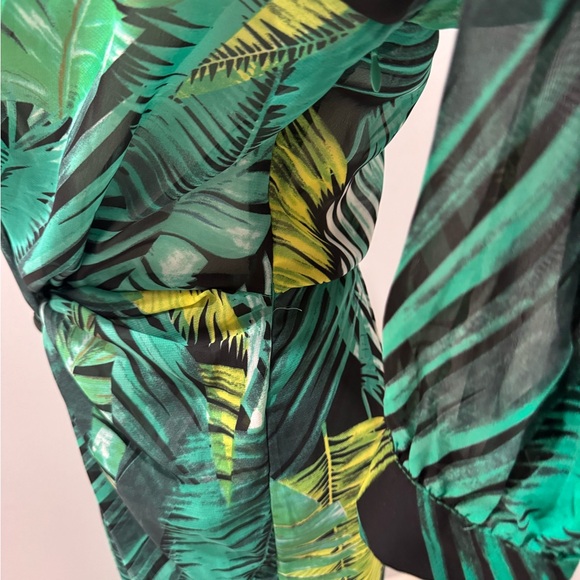 Leafy Green and Yellow Women's Swim Cover-Up - Picture 6 of 11